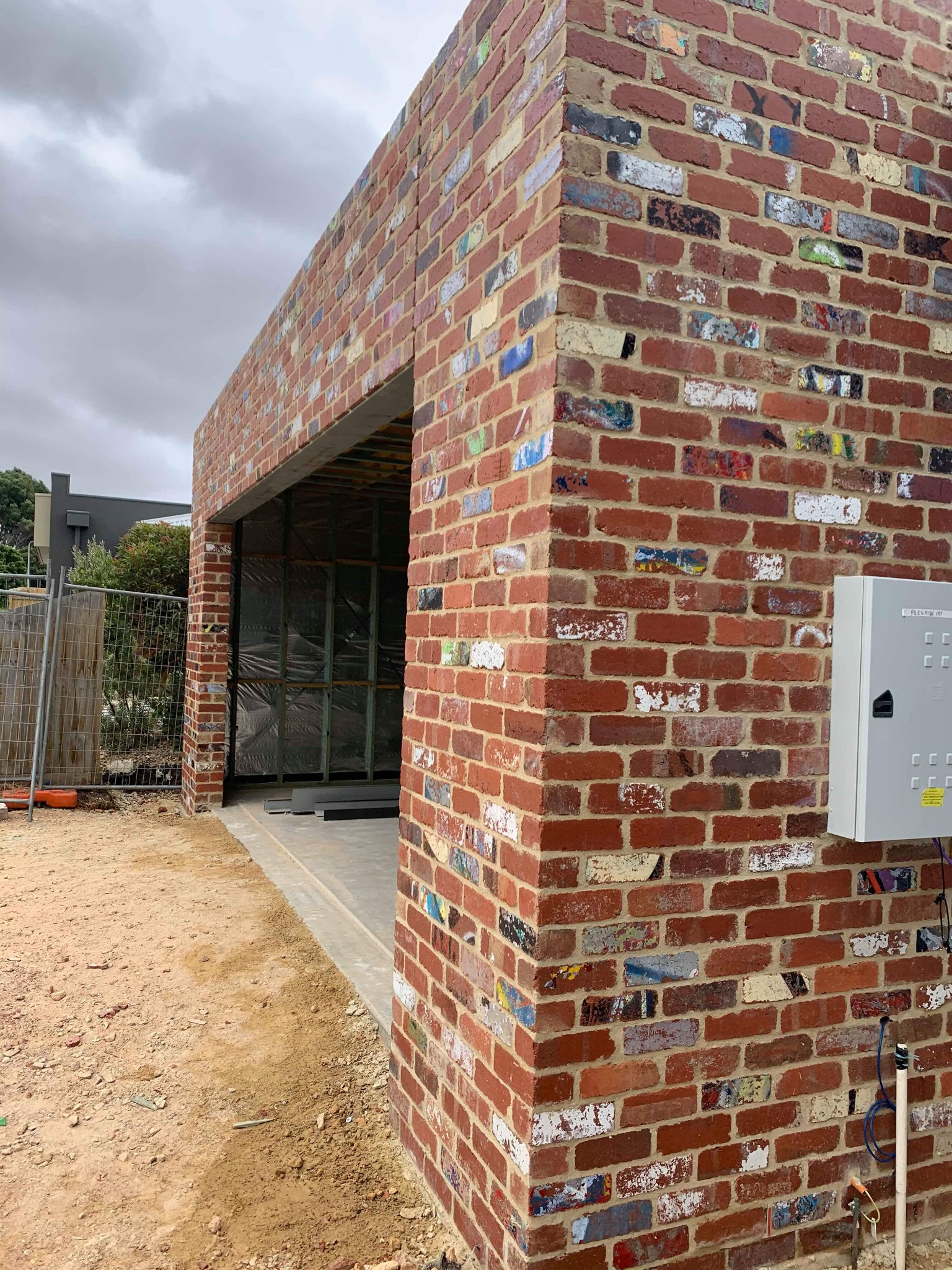 Recycled red brick corner detail